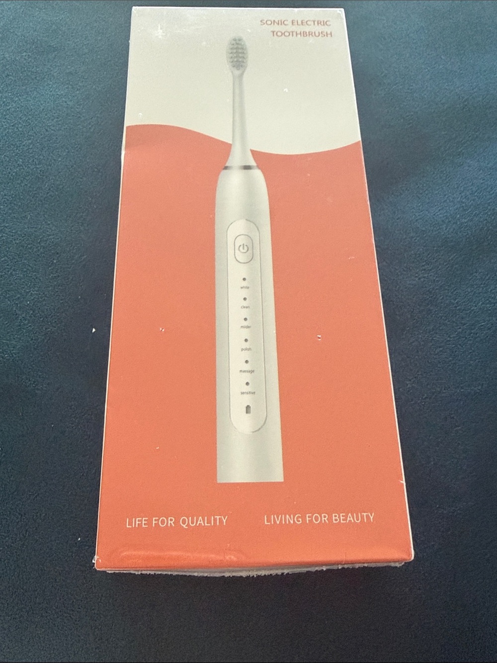 Sonic Electric Toothbrush in White and Coral Packaging new